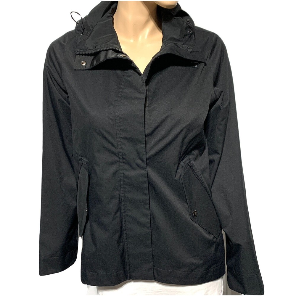 Athleta Sutro Jacket Black Size XS #657492 Hooded Zip Pockets Coated - Picture 2 of 14